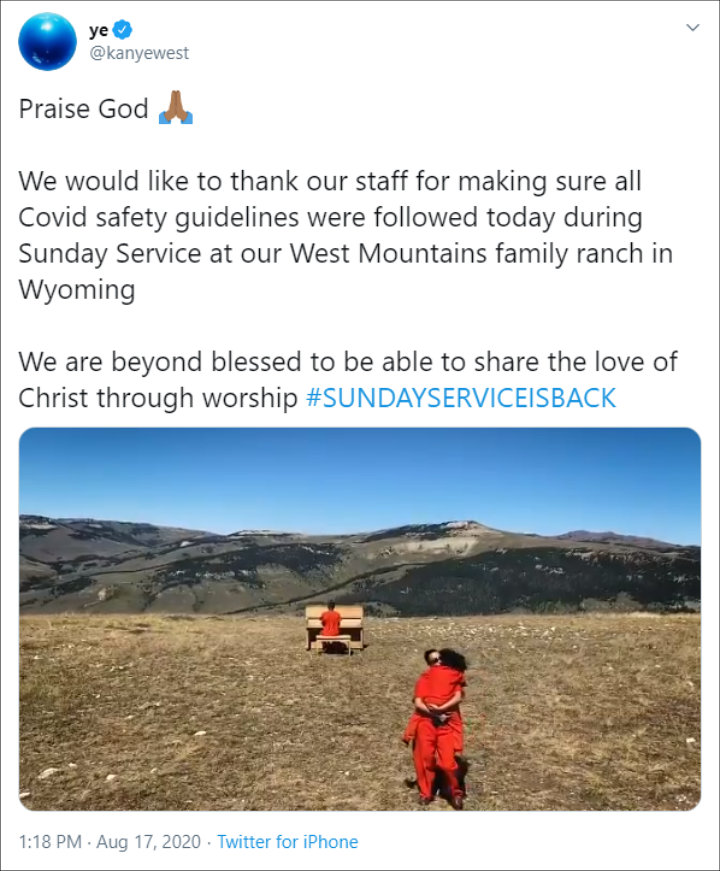 Kanye West's Twitter Post