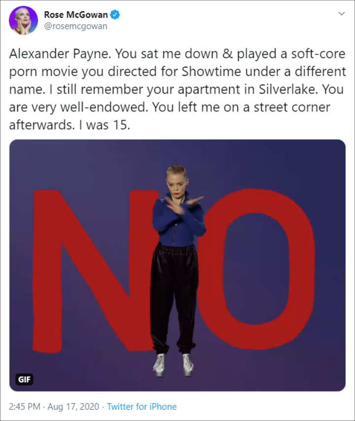 Rose McGowan's Tweet