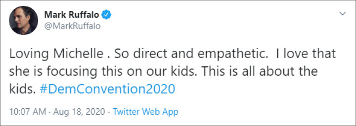 Mark Ruffalo's Tweet