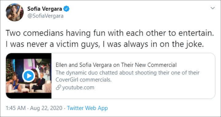 Sofia Vergara set the record straight about her appearance on The Ellen DeGeneres Show