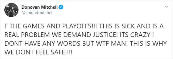 Donovan Mitchell Reacts to Jacob Blake Shooting by Police