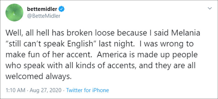 Bette Midler's Tweet
