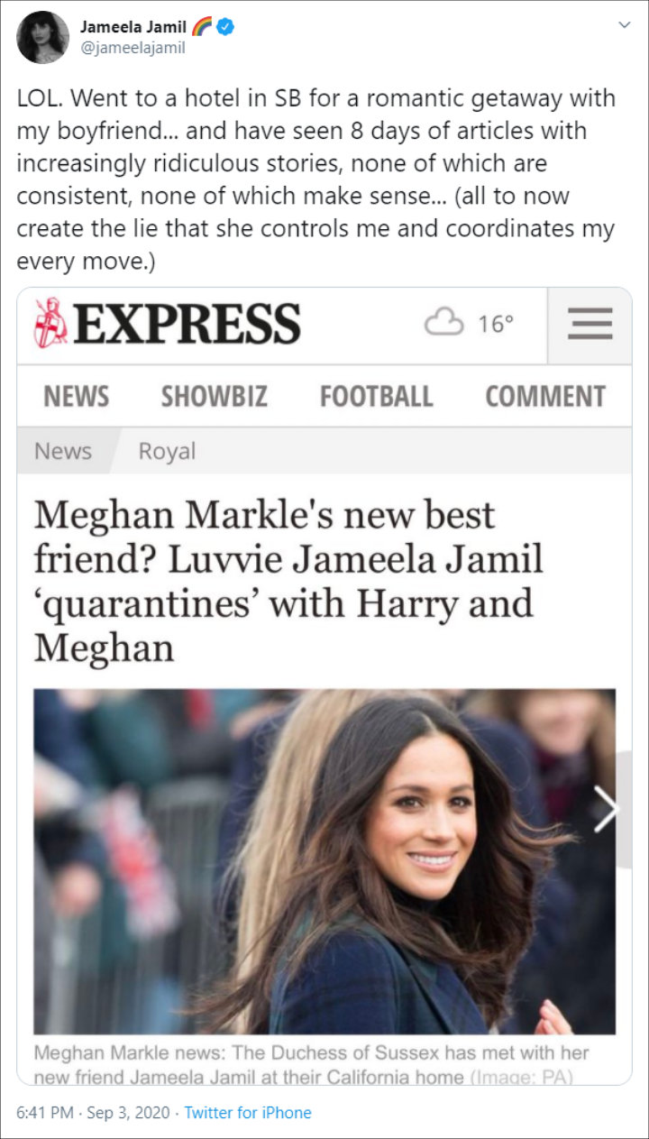 Jameela Jamil's Tweet