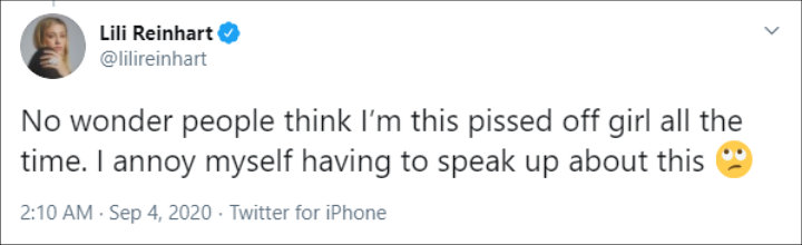 Lili Reinhart's Tweet