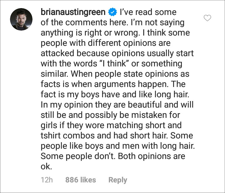Brian Austin Green's IG Post