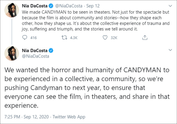 Nia Dacosta's Tweets