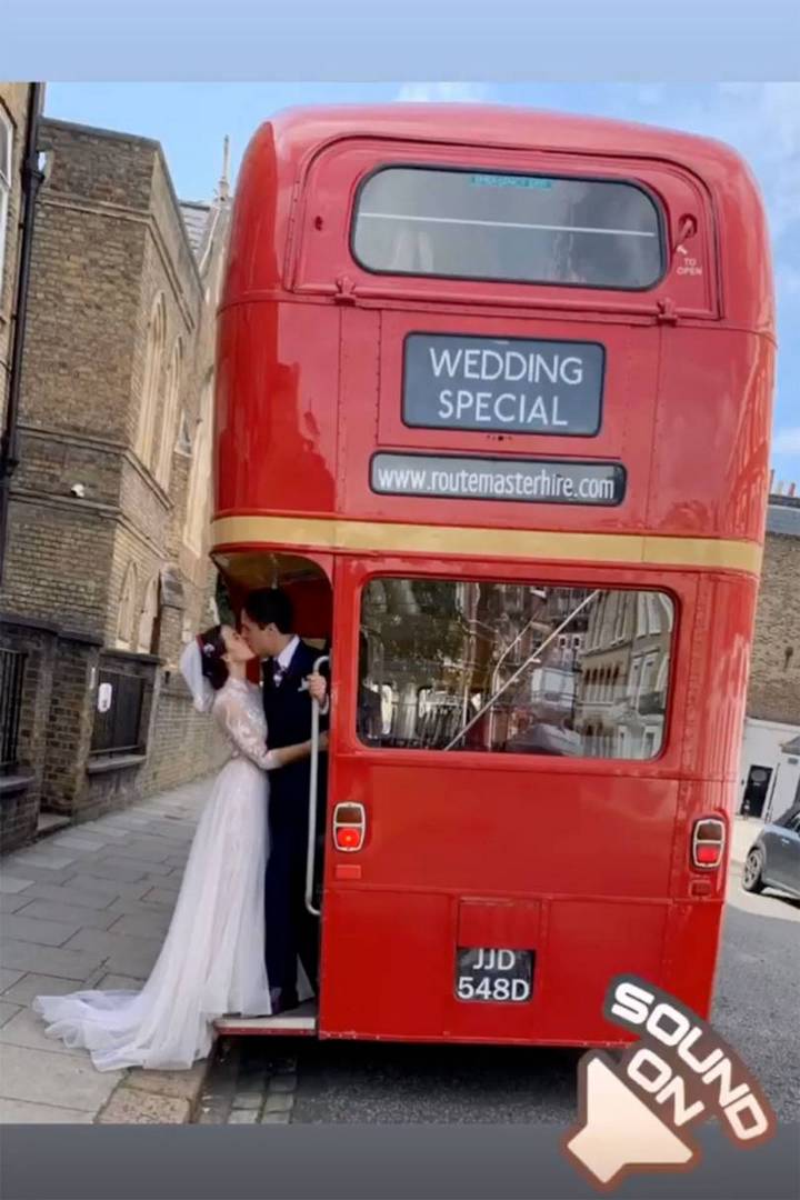Jessica Brown Findlay poses with her new husband