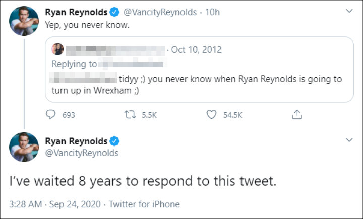 Ryan Reynolds' Tweet