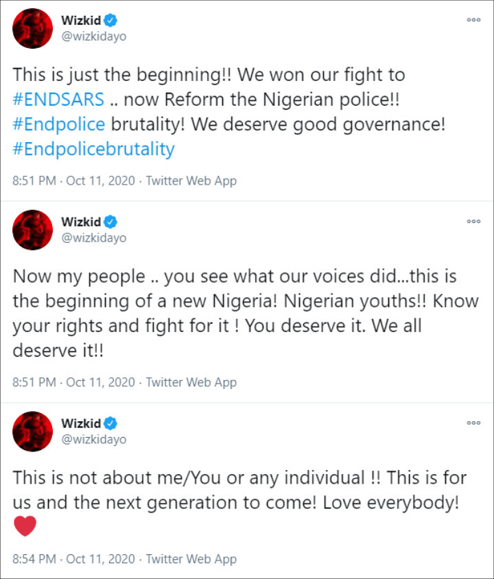WizKid's Twitter Posts