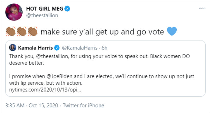 Megan Thee Stallion's Tweet
