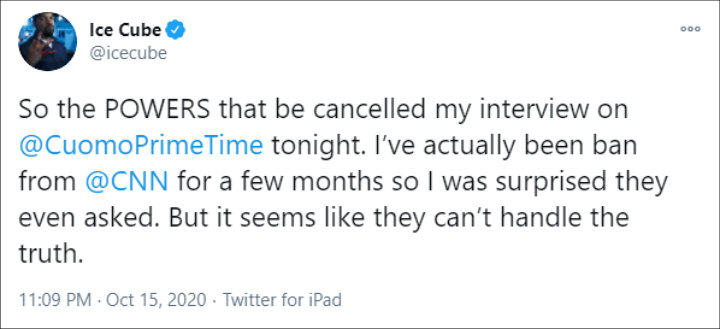 Ice Cube's Tweet