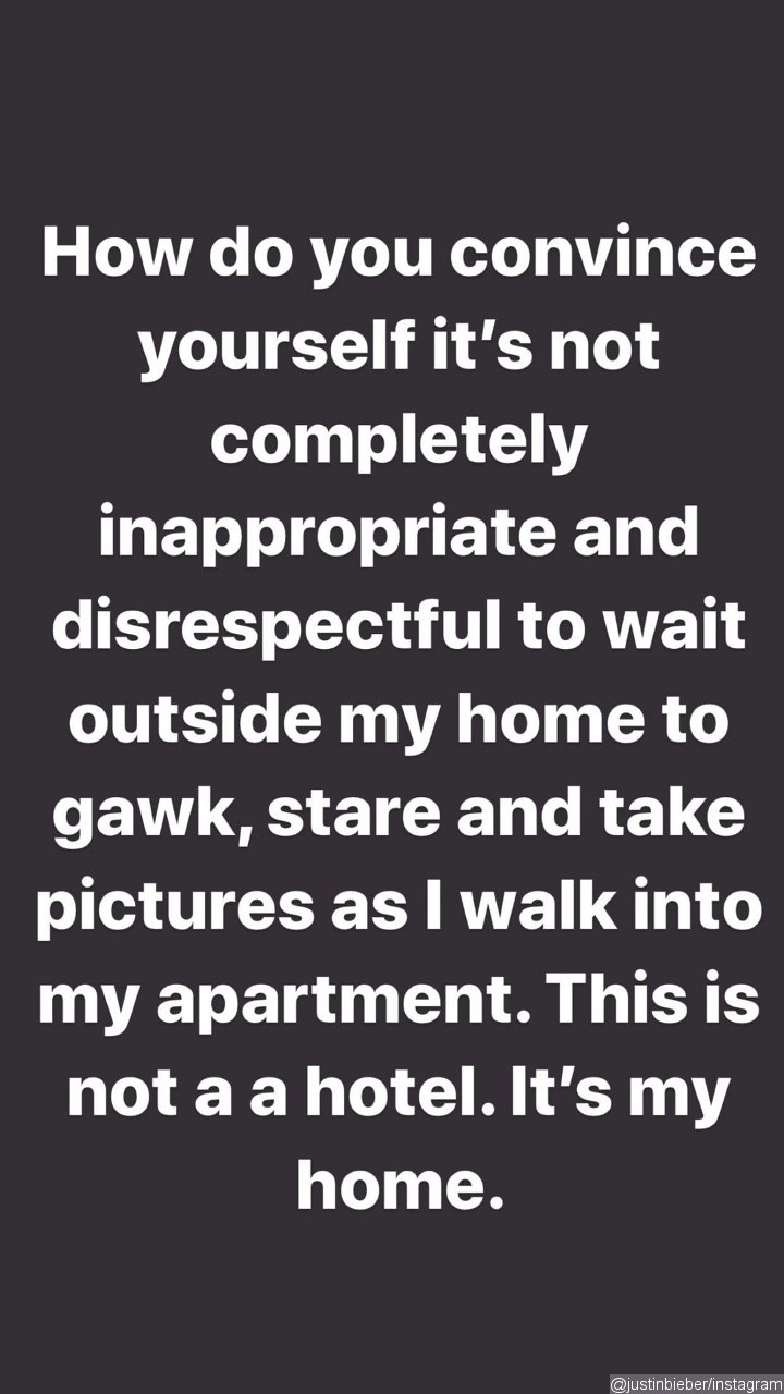 Justin Bieber's IG Story