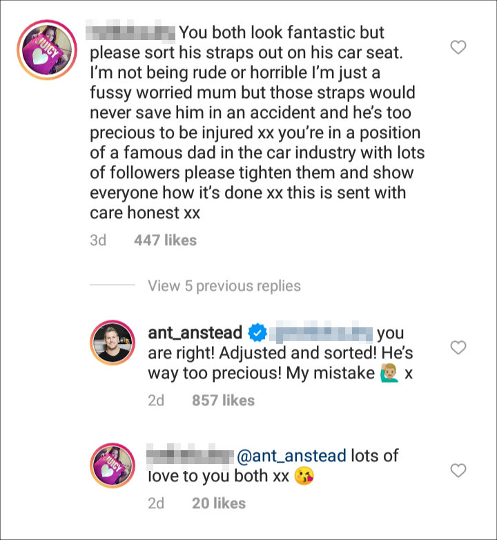 Ant Anstead's IG Comment