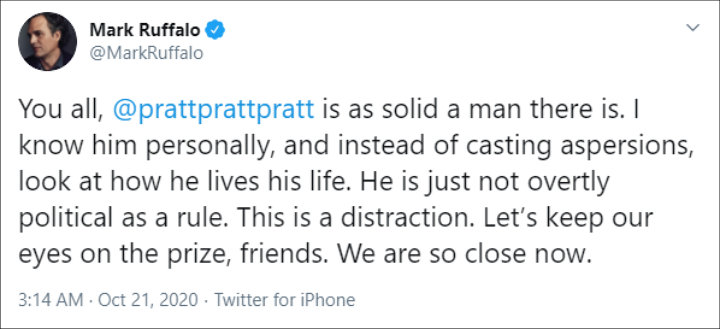 Mark Ruffalo's Tweet