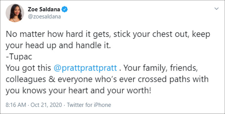 Zoe Saldana's Tweet