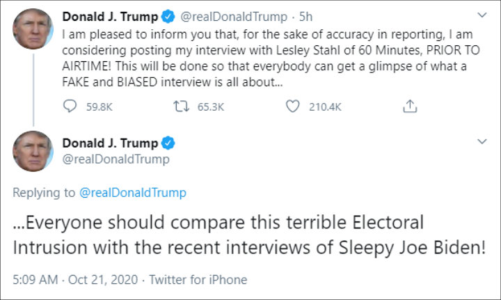 Donald Trump slammed CBS News 60 Minutes