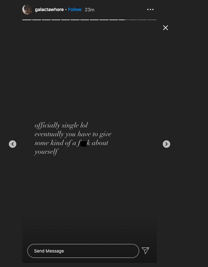 Summer Walker announced her single status on her finsta
