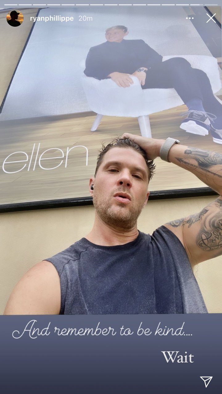 Ryan Phillippe shaded Ellen DeGeneres