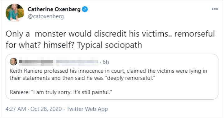 Catherine Oxenberg's Tweet