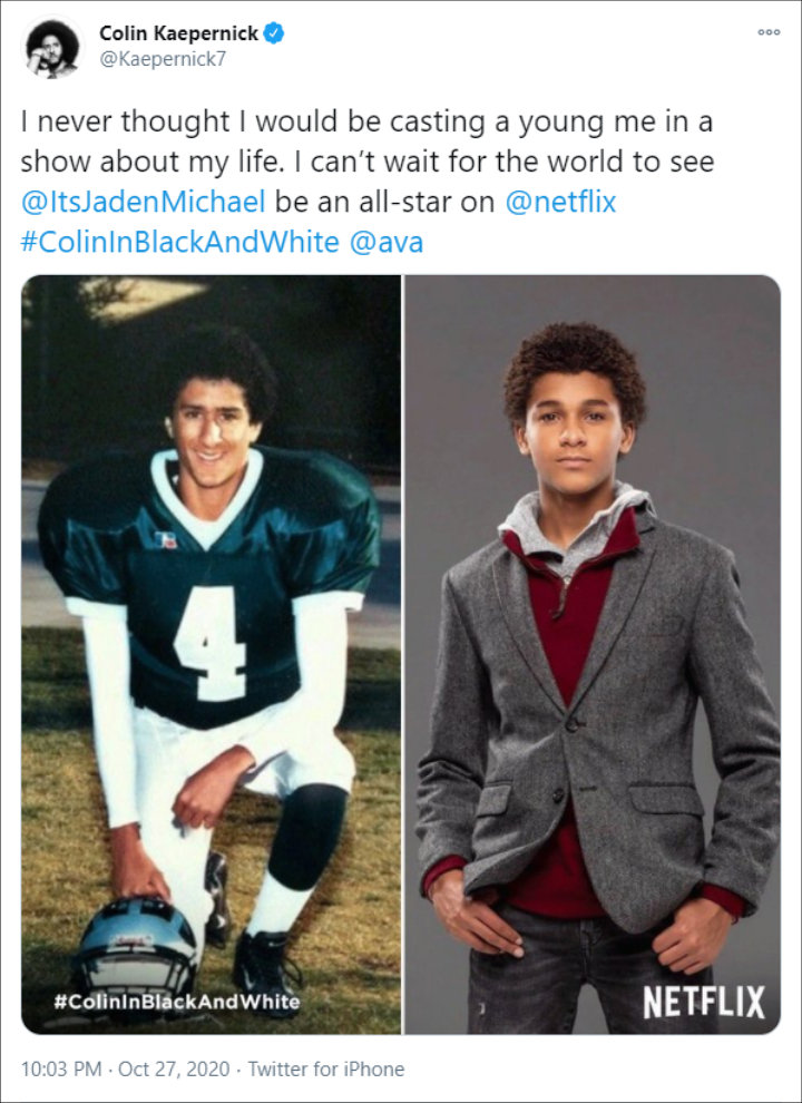 Colin Kaepernick announced Jaden Michael's casting