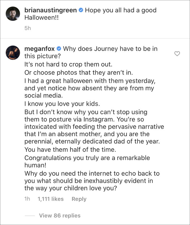 Brian Austin Green's IG Post