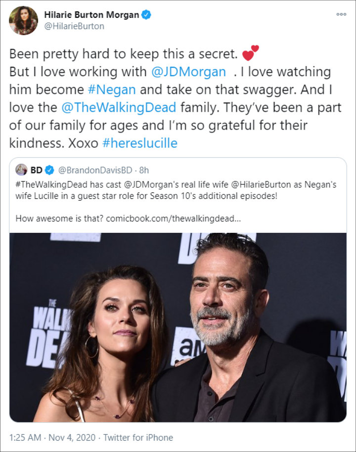 Hilarie Burton confirmed her appearance as Lucille on 'The Walking Dead'