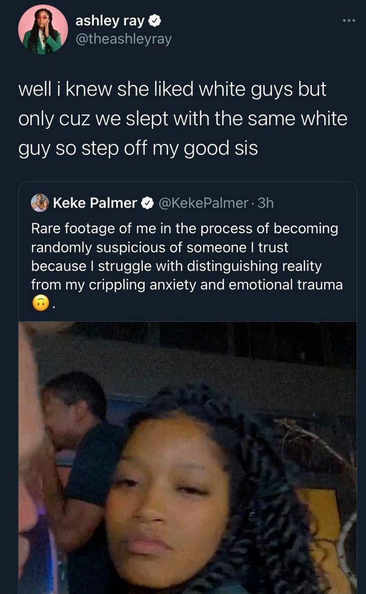 Ashley Ray responds to video of keke Palmer and her boyfriend