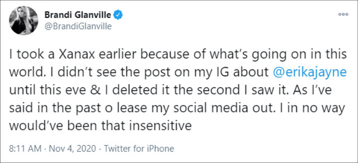 Brandi Glanville's Tweet