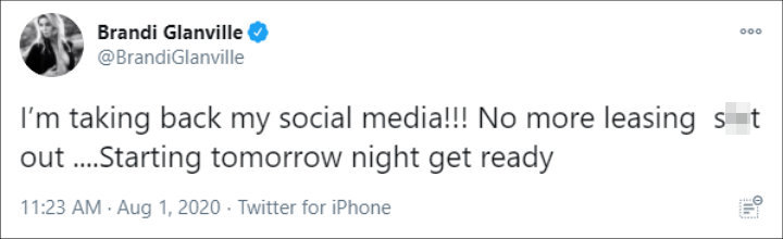 Brandi Glanville's Tweet