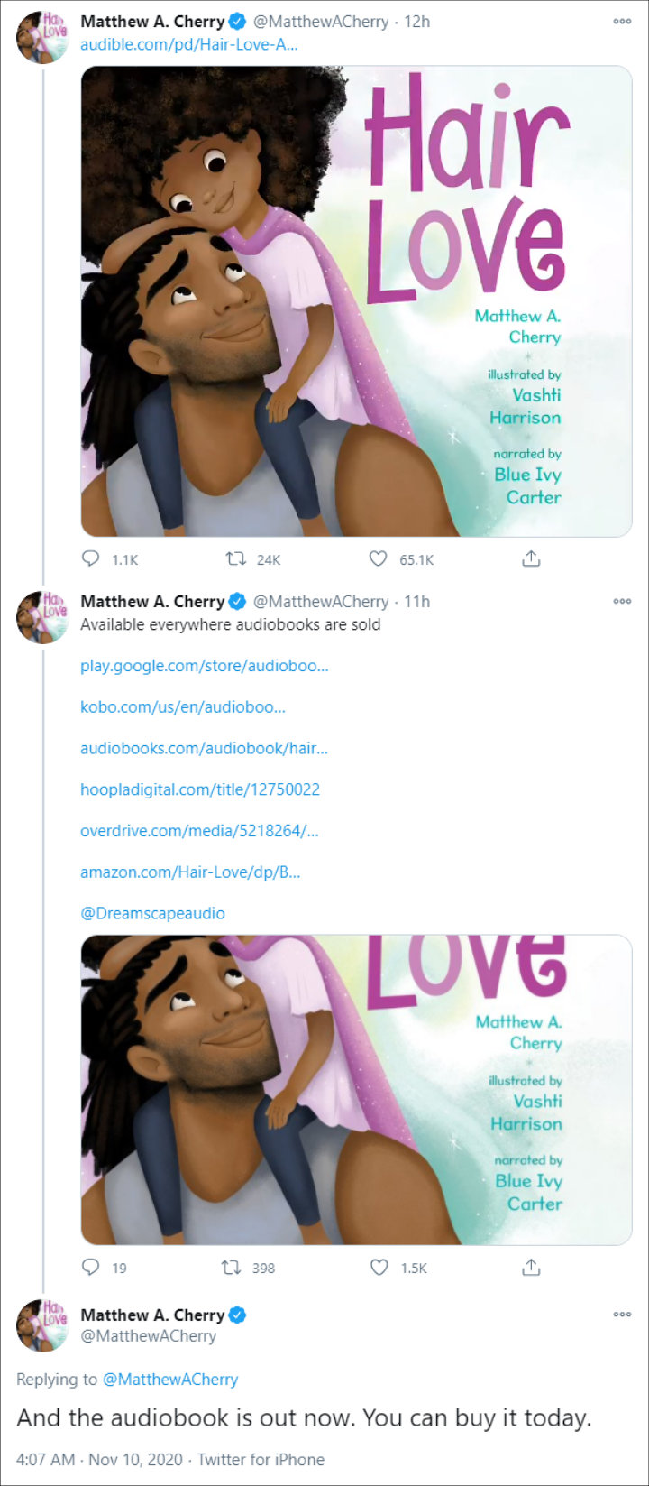 Matthew A. Cherry's Tweet