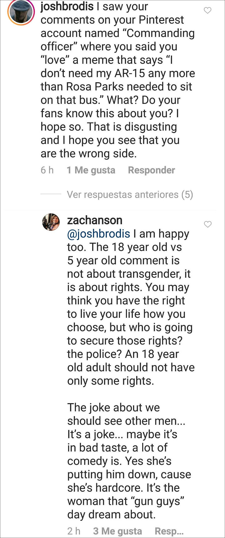 Zac Hanson's IG comment