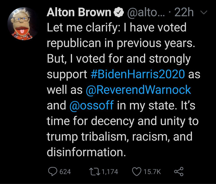 Alton Brown's Tweet