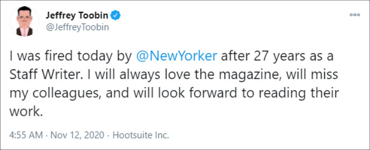 Jeffrey Toobin's Tweet