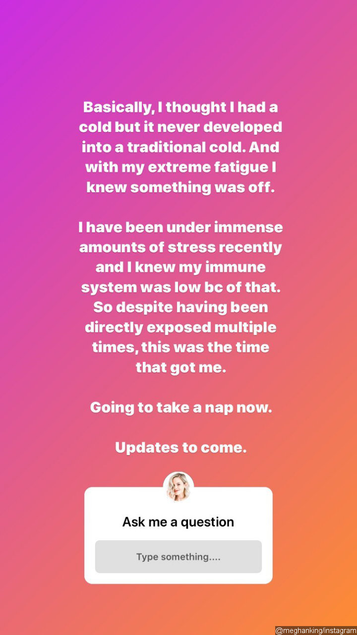 She promised to give updates on her condition