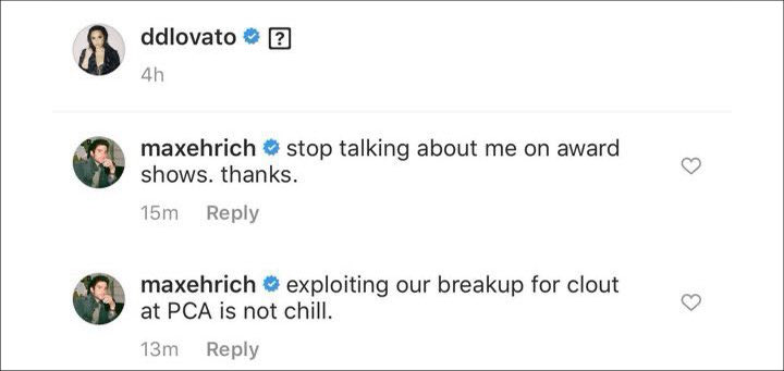 Demi Lovato's IG Comment