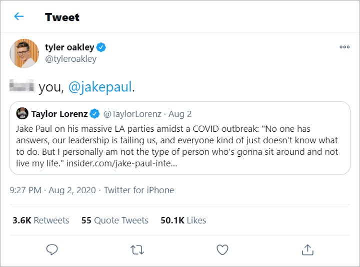 Tyler Oakley's Tweet