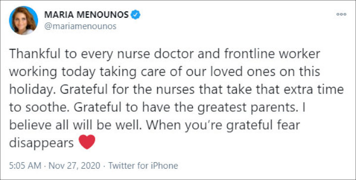 Maria Menounos' Tweet