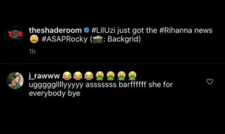 A$AP Rocky's Other Woman #1's Instagram Comment