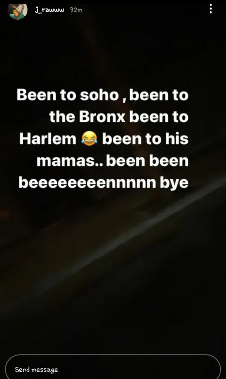 A$AP Rocky's Other Woman #1's Instagram Story
