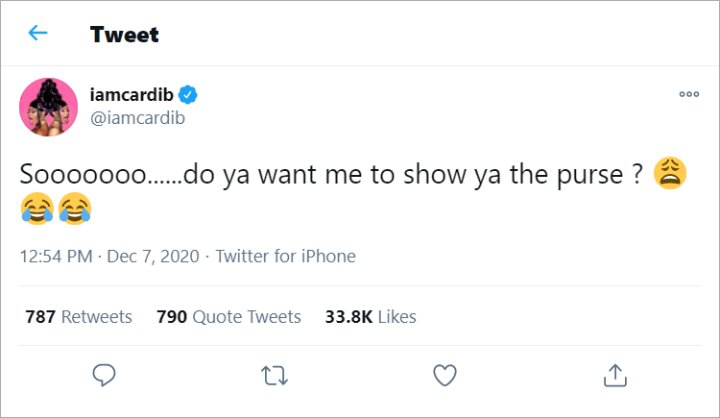 Cardi B's Tweet