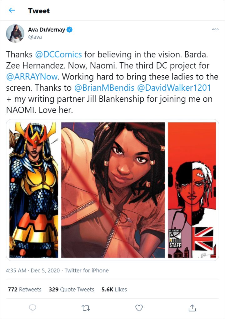 Ava DuVernay's Twitter Post