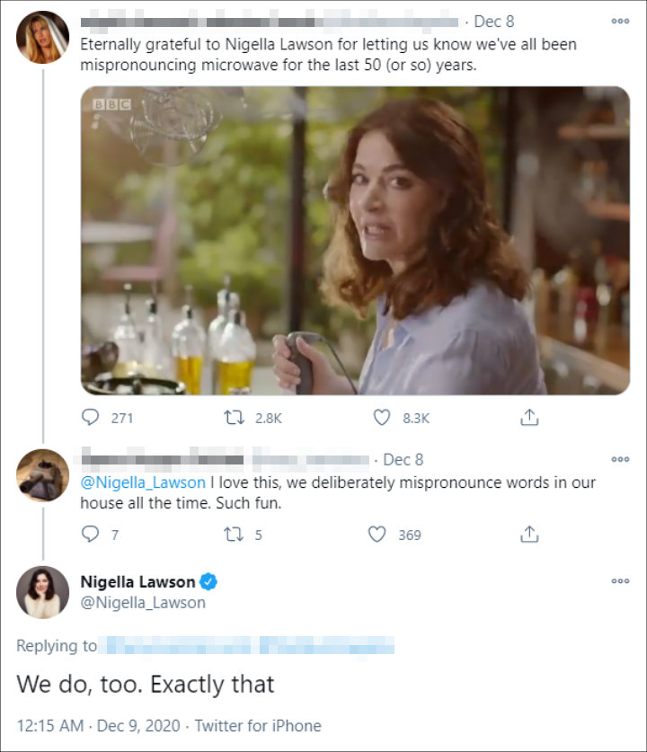 Nigella Lawson's Tweet