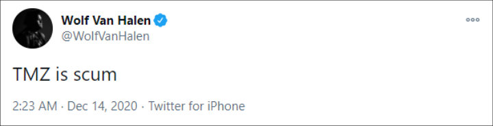 Wolfgang Van Halen's Tweet