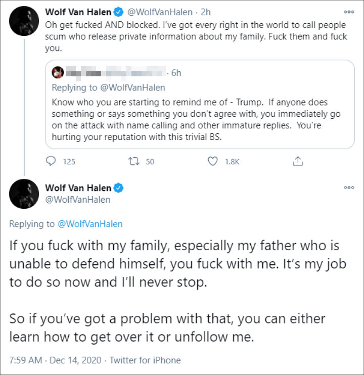 Wolfgang Van Halen's Tweet