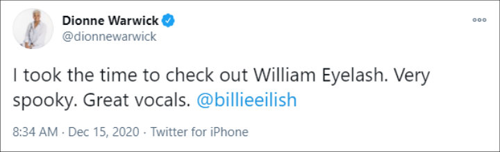Dionne Warwick's Tweet