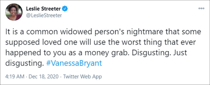 Tweet Supporting Vanessa Bryant