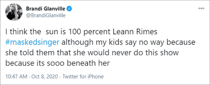 Brandi Glanville's Tweet