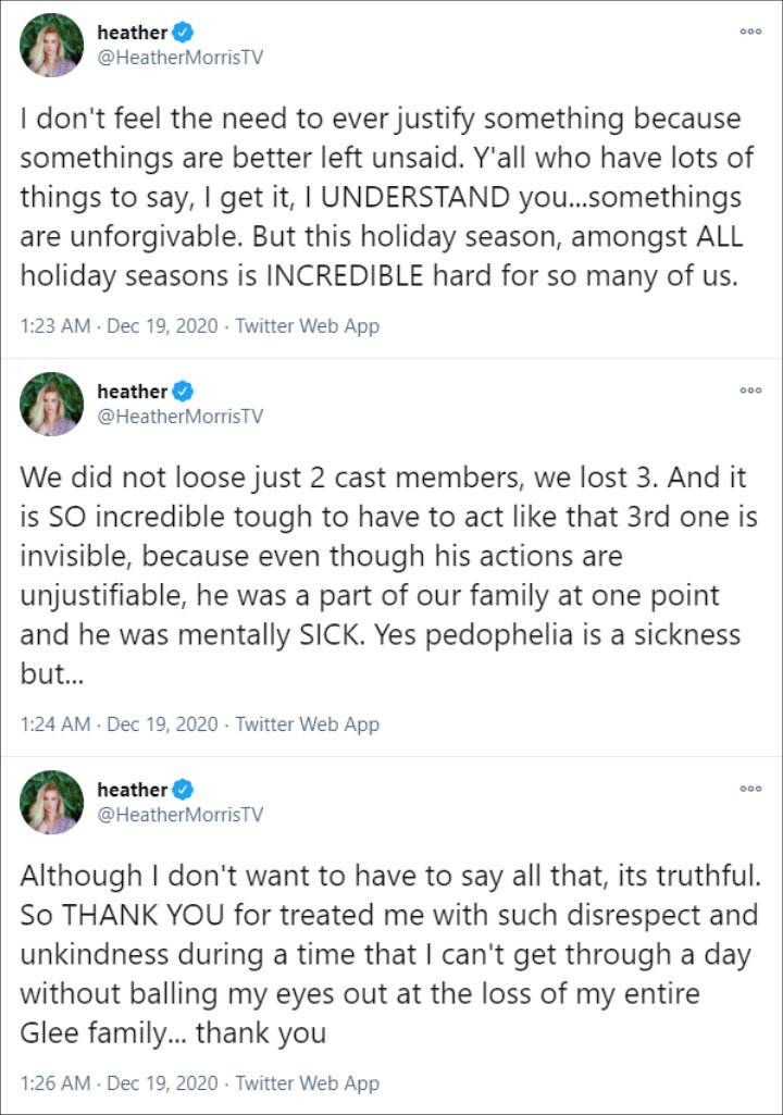 Heather Morris' Tweets