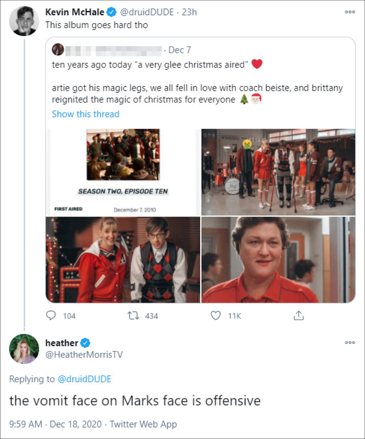 Heather Morris' Tweet