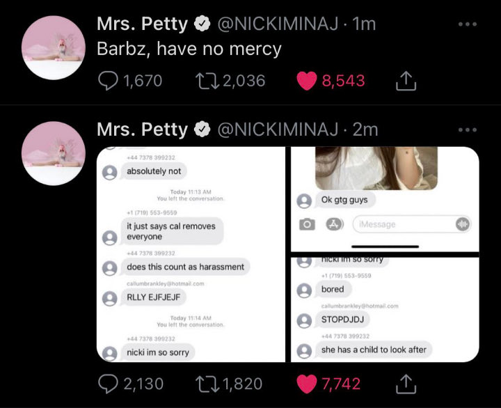 Nicki Minaj's Tweets